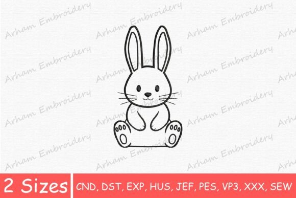 Adorable Baby Bunny Embroidery Design