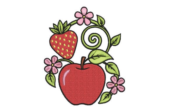 Apple Embroidery Design