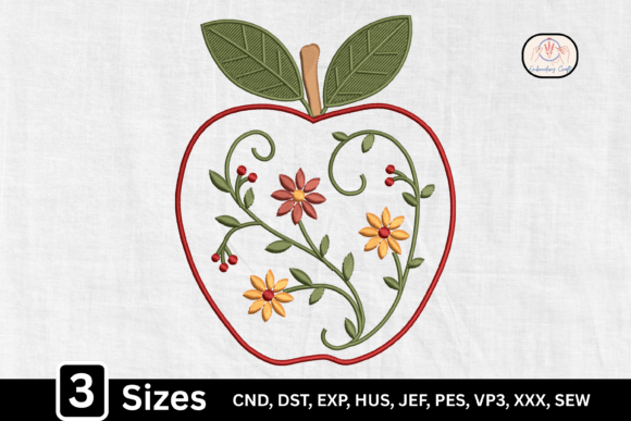 Folk Art Fruit Floral Apple