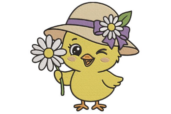 Funny Chick Embroidery Design