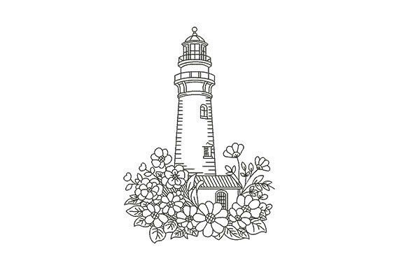 Lighthouse with Floral