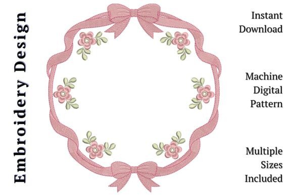 Pink Bow Floral Frame