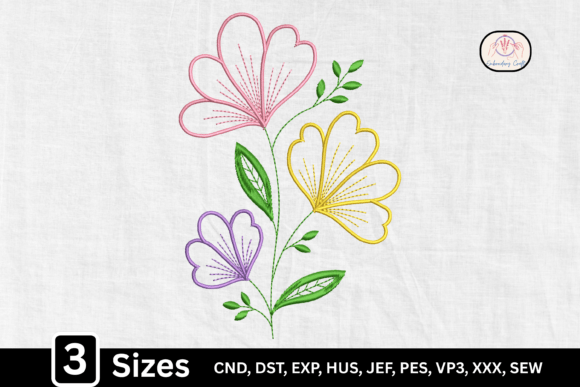 Whimsical Line Art Flower